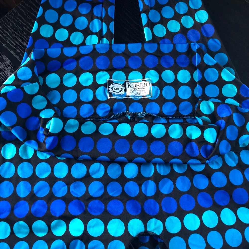4XL K-Deer Blue Pop Dot Leggings